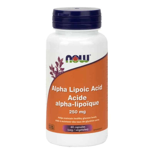 now acide alpha-lipoique 250mg 60 capsules végétales