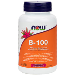 now b-100 supplément de vitamines b formation de tissu formation de globules rouges 100 capsules végétales