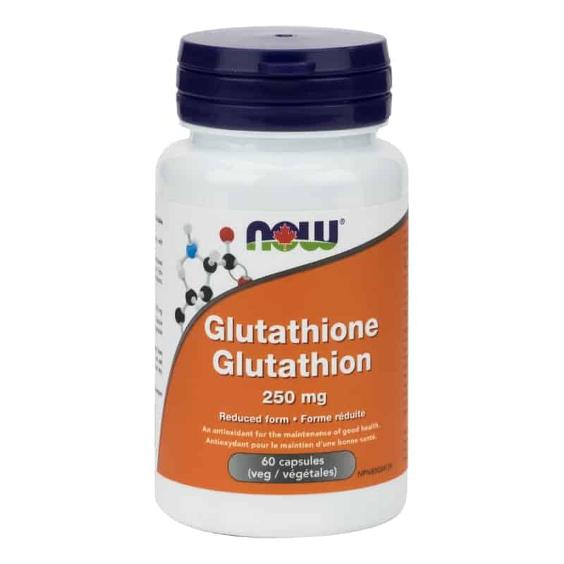 now glutathion 250 mg forme réduite antioxydant pour le maintien d'une bonne santé 60 capsules végétales