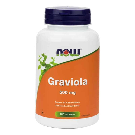 now graviola 500 mg source d'antioxydants 100 capsules