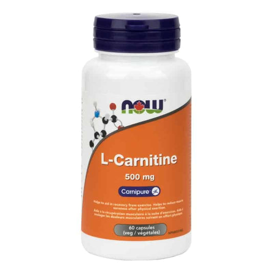 now l-carnitine 500 mg carnipure soulage douleurs musculaires 60 capsules végétales