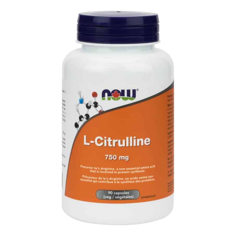 now l-citrulline 750 mg contribue synthèse des protéines 90 capsules végétales