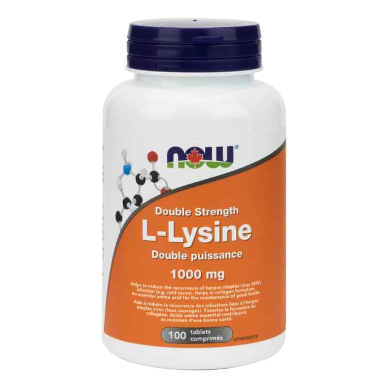 now double puissance l-lysine 1000 mg réduire infections liés a l'herpès 100 comprimés