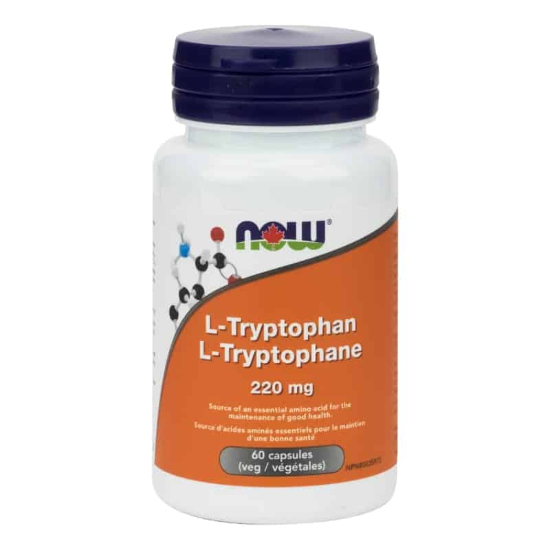 now l-tryptophane 220 mg source acides aminés maintien bonne santé 60 capsules végétales