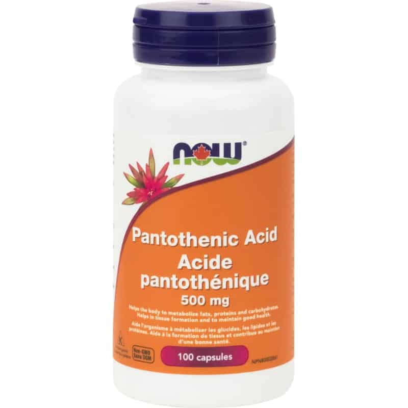 now acide pantothénique 500mg 100 capsules