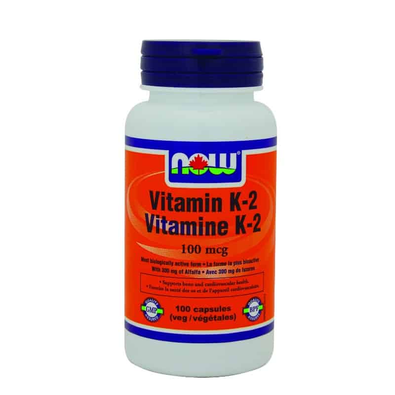 now vitamine k2 100 mcg 100 capsules végétales