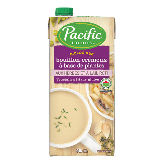 Pacific Foods Bouillon Végétal Crémeux Fines Herbes Et Ail Rôti Biologique Sans gluten