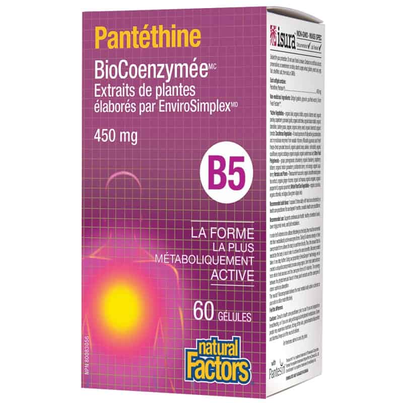 Natural factors pantéthine biocoenzymée b5 450 mg
