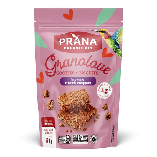 prana organic Granolove Biscuits Carrés Bio Croquant De Brownie Cookie Squares Brownie Crunch
