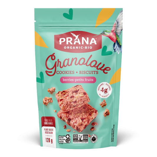 prana organic Granolove Biscuits Croquants Bio Petits Fruits Cookie Squares Berries