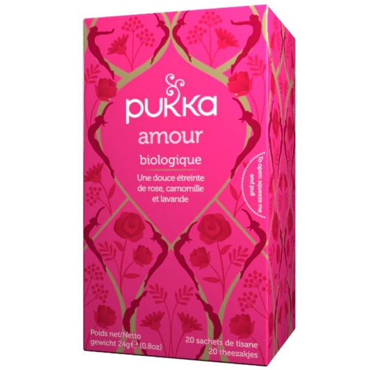 Pukka tisane amour biologique rose camomille et lavande 20 sachets