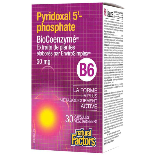 Natural factors pyridoxal 5 phosphate biocoenzymé b6 50 mg