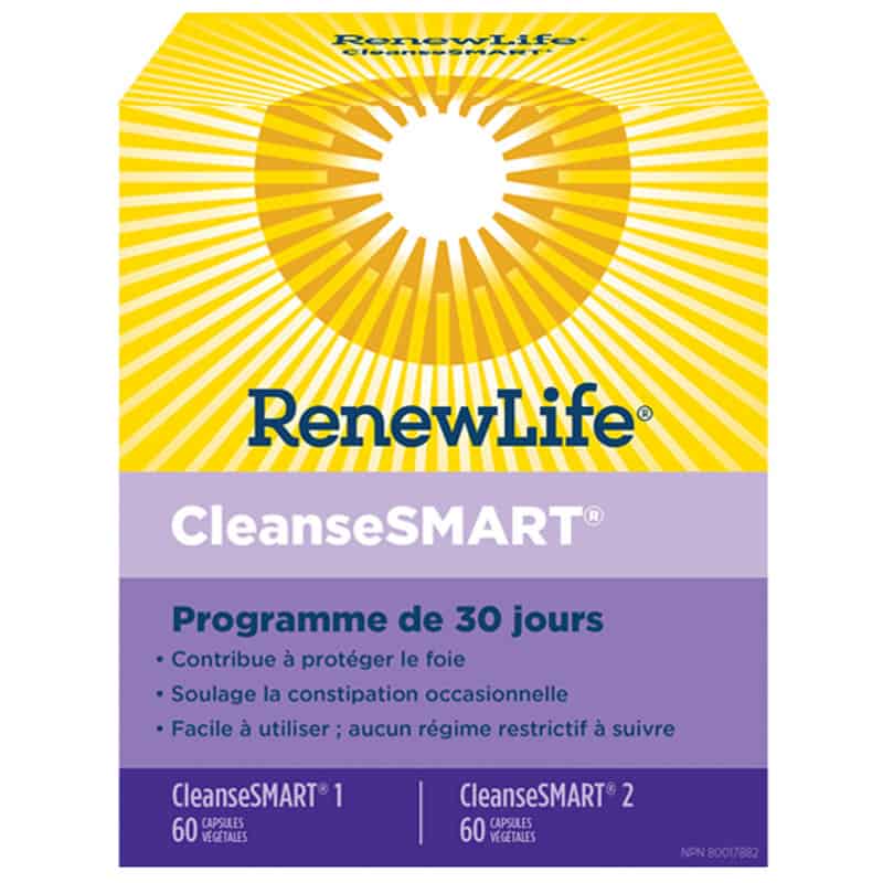 renewlife cleansesmart programme 30 jours contribue protéger le foie soulage constipation occasionnelle facile utiliser aucun régime restrictif 60 capsules végétales