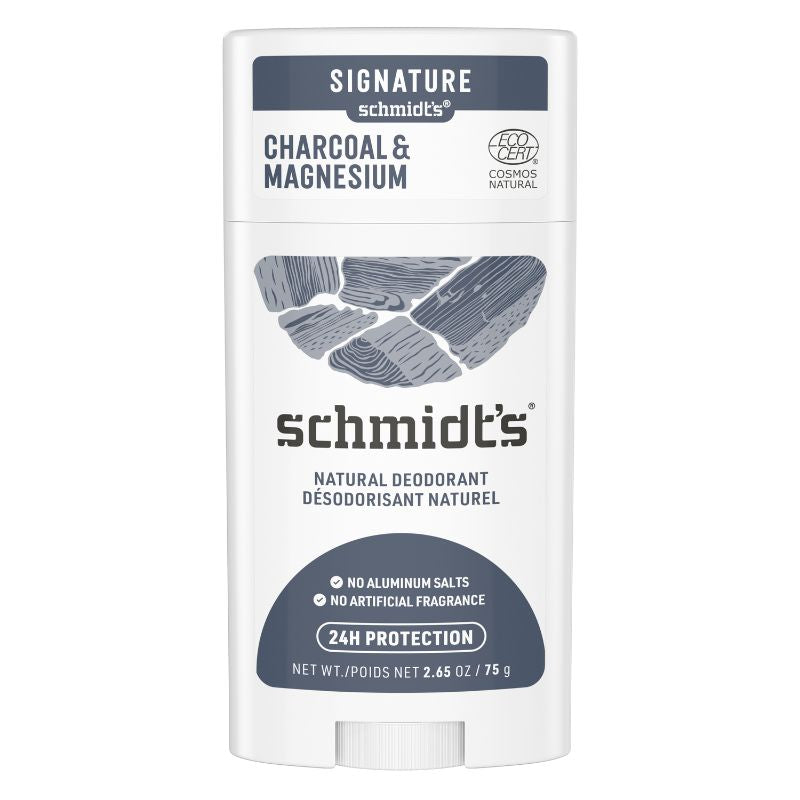 schmidt's desodorisant naturel pas aluminium 24h protection charcoal magnesium signature