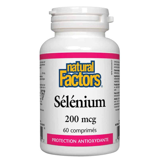Natural factors sélénium 200 mcg