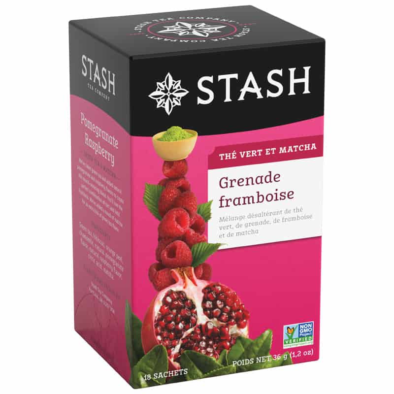 Thé vert et Matcha Grenade Framboise||Pomegranate raspberry green tea and matcha