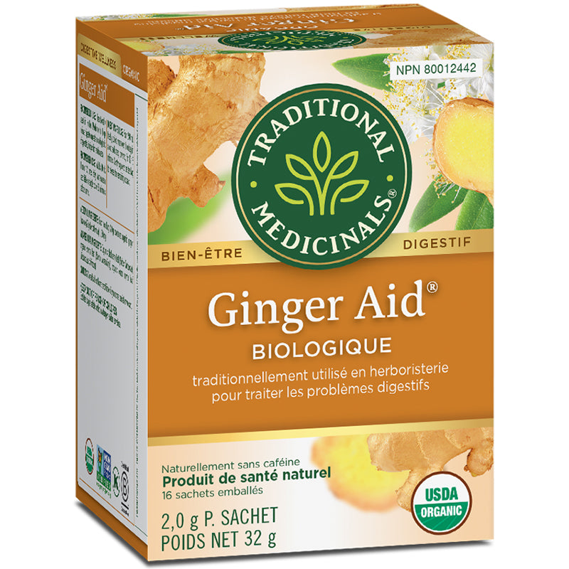 Traditional medicinals tisane digestif ginger aid biologique sans caféine