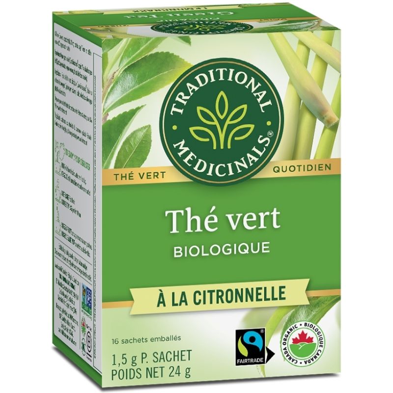 Traditional medicinals thé vert quotidien biologique citronnelle  