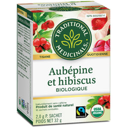 Traditional medicinals tisane quotidienne aubépine hibiscus biologique sans caféine