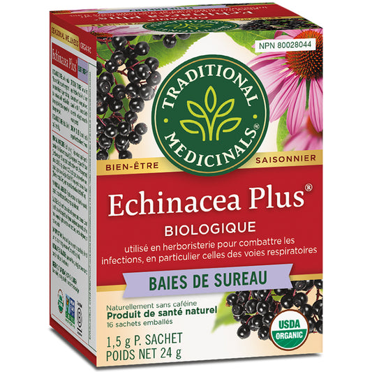 Traditional medicinals tisane saisonnier echinacea plus biologique baies de sureau sans caféine infections voies respiratoires