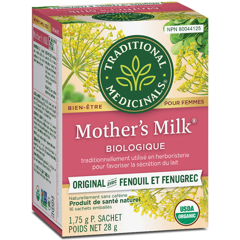 Traditional medicinals tisane pour femmes mothers's milk biologique originale fenouil fenugrec sans caféine