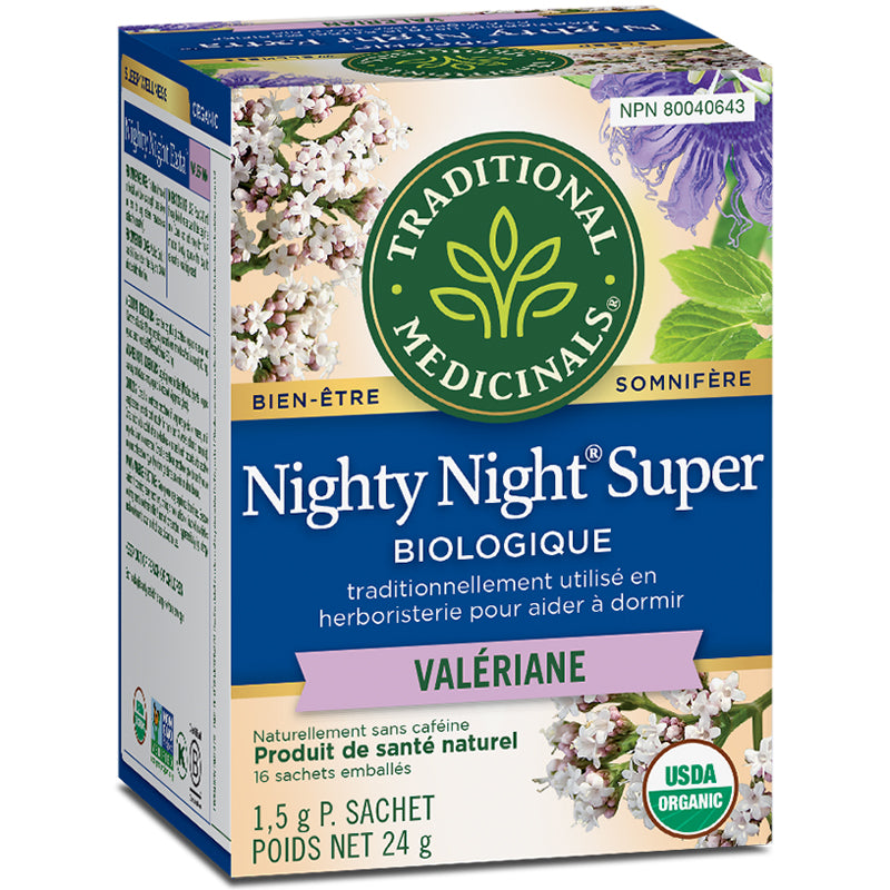 Traditional medicinals tisane nighty night super biologique somnifère valériane  sans caféine