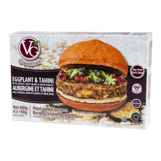 Burgers véganes - Aubergine et Tahini||Artisan vegan burgers - Eggplant and tahini