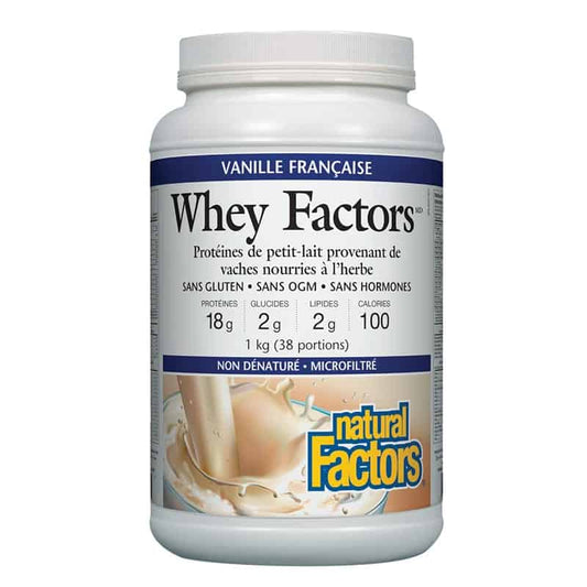 Natural factors whey factors protéines petit lait sans gluten vanille francaise