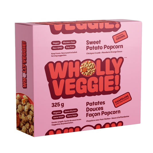 Wholly veggie Patates Douces Façon Popcorn Végane Sans gluten Sans OGM Sans soja Chapelure pois chiches