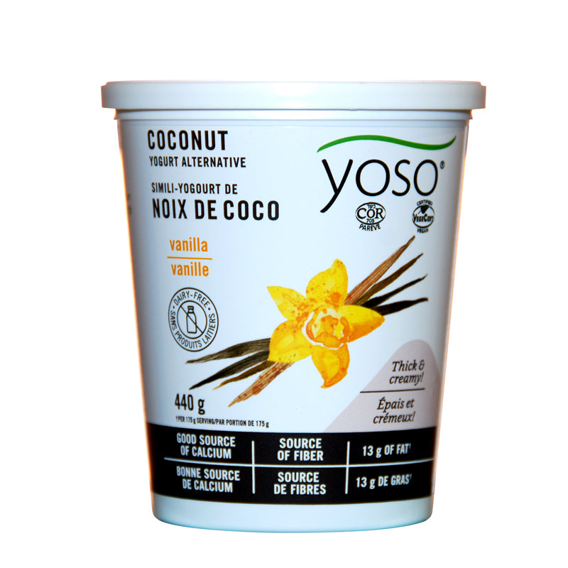Yoso simili yogourt noix de coco vanille sans produits laitiers