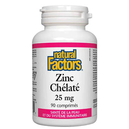 Natural factors zinc chélaté 25 mg